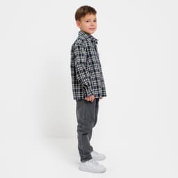Рубашка для мальчика в клетку KAFTAN, синяя, размер 32 (110-116 см)