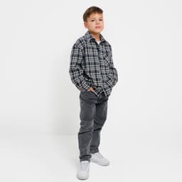 Рубашка для мальчика в клетку KAFTAN, синяя, размер 32 (110-116 см)