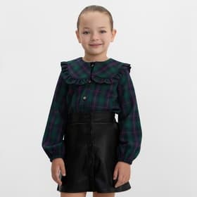 Рубашка для девочки KAFTAN «Клетка», зелёная, размер 32 (110-116 см)