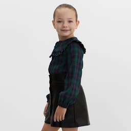 Рубашка для девочки KAFTAN «Клетка», зелёная, размер 32 (110-116 см)