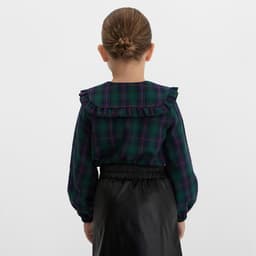 Рубашка для девочки KAFTAN «Клетка», зелёная, размер 32 (110-116 см)