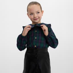 Рубашка для девочки KAFTAN «Клетка», зелёная, размер 32 (110-116 см)