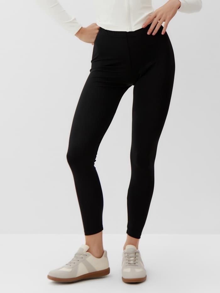 Легинсы спортивные женские MINAKU: SPORTLY, чёрные, размер 46