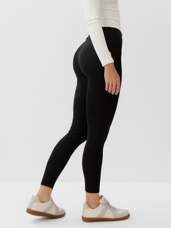 Легинсы спортивные женские MINAKU: SPORTLY, чёрные, размер 40