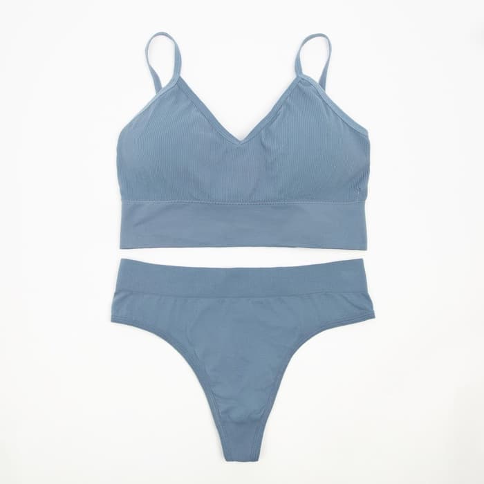 Комплект нижнего белья женский (топ, трусы) Collorista, синий, размер 42-44