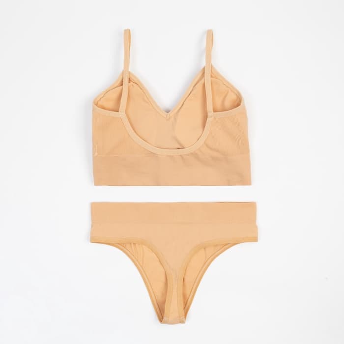 Комплект нижнего белья женский (топ, трусы) Collorista, бежевый, размер 42-44