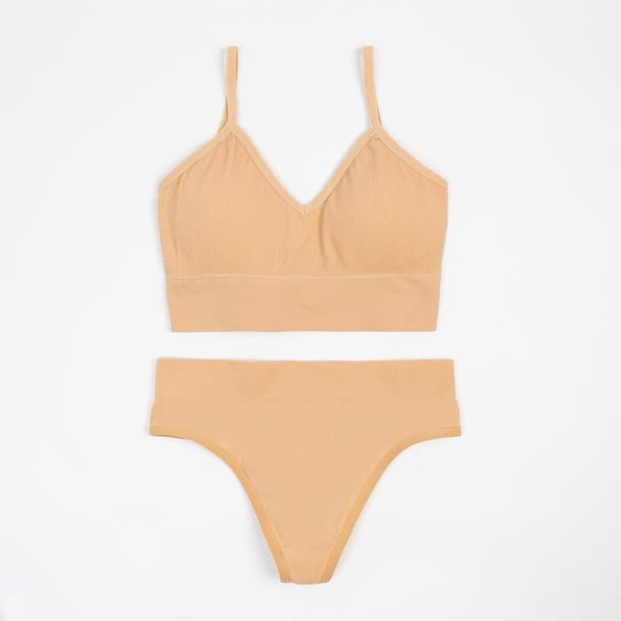 Комплект нижнего белья женский (топ, трусы) Collorista, бежевый, размер 42-44