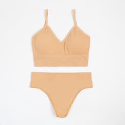 Комплект нижнего белья женский (топ, трусы) Collorista, бежевый, размер 42-44