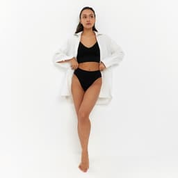 Комплект нижнего белья женский (топ, трусы) Collorista, чёрный, размер 42-44