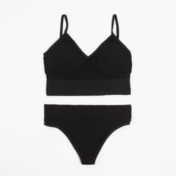 Комплект нижнего белья женский (топ, трусы) Collorista, чёрный, размер 42-44