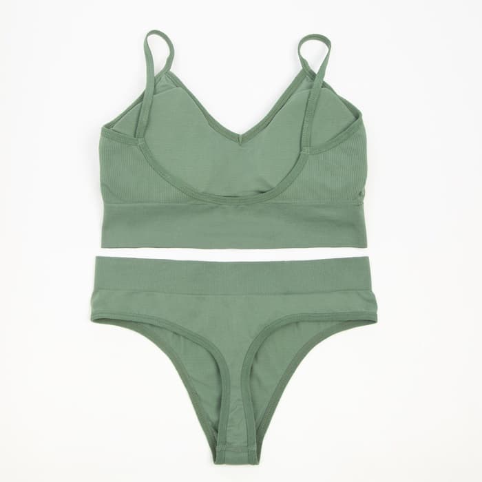 Комплект нижнего белья женский (топ, трусы) Collorista, зелёный, размер 42-44