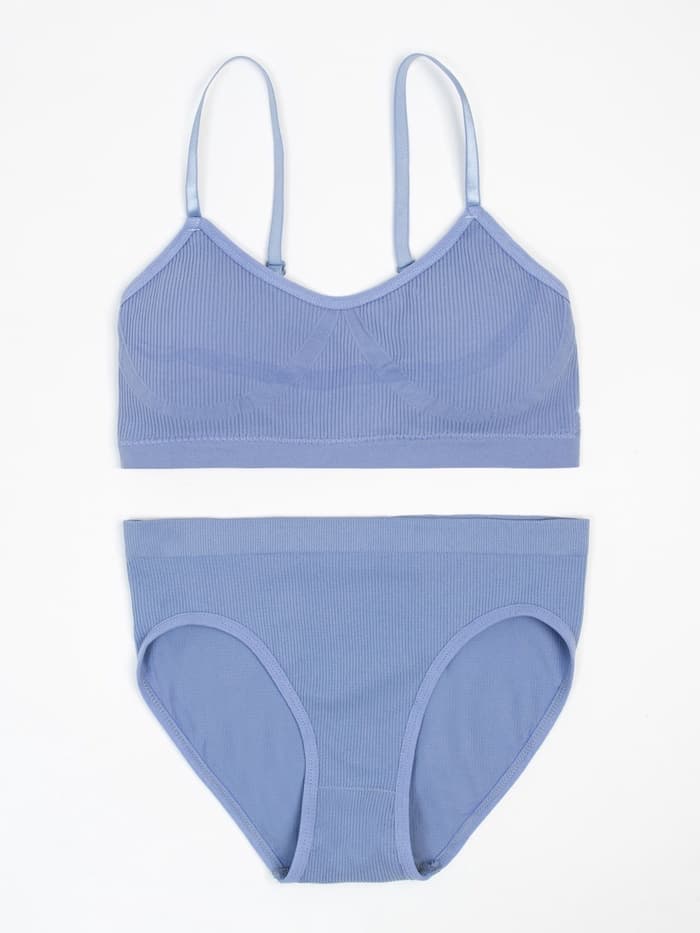 Комплект нижнего белья женский (топ, трусы) Collorista, серо-голубой, размер 42-44