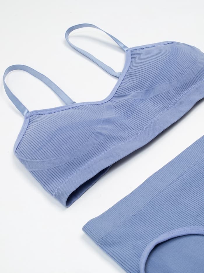 Комплект нижнего белья женский (топ, трусы) Collorista, серо-голубой, размер 42-44