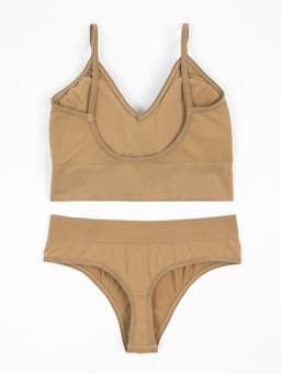 Комплект нижнего белья женский (топ, трусы) Collorista, песочный, размер 42-44