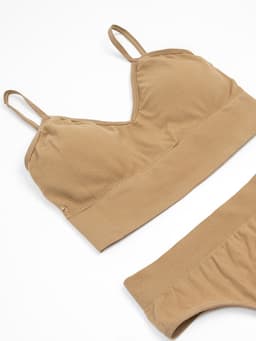 Комплект нижнего белья женский (топ, трусы) Collorista, песочный, размер 42-44