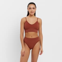 Комплект нижнего белья женский (топ, трусы) Collorista, коричневый, размер 42-44