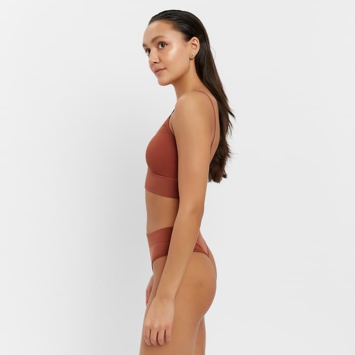 Комплект нижнего белья женский (топ, трусы) Collorista, коричневый, размер 42-44