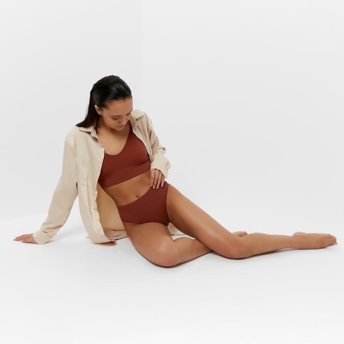 Комплект нижнего белья женский (топ, трусы) Collorista, коричневый, размер 42-44