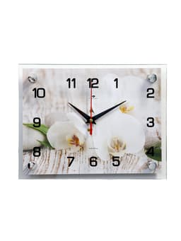 Часы настенные интерьерные «Спа. Белые орхидеи», 20×26 см