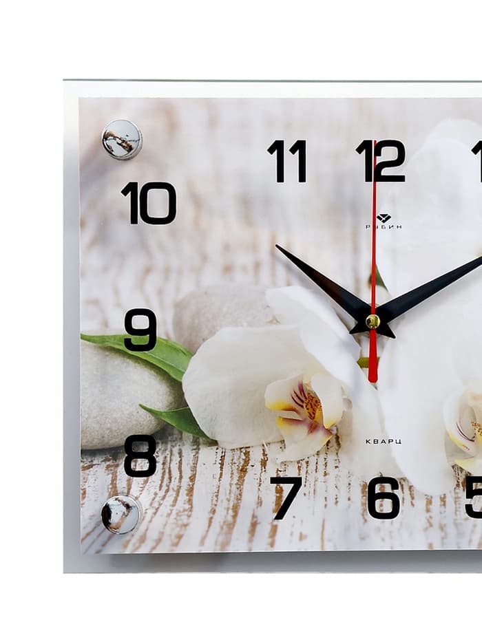 Часы настенные интерьерные «Спа. Белые орхидеи», 20×26 см