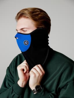 Ветрозащитная маска под шлем с клапаном, размер универсальный, синий