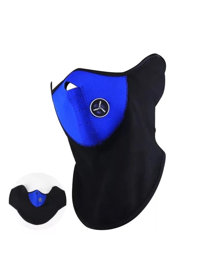 Ветрозащитная маска под шлем с клапаном, размер универсальный, синий
