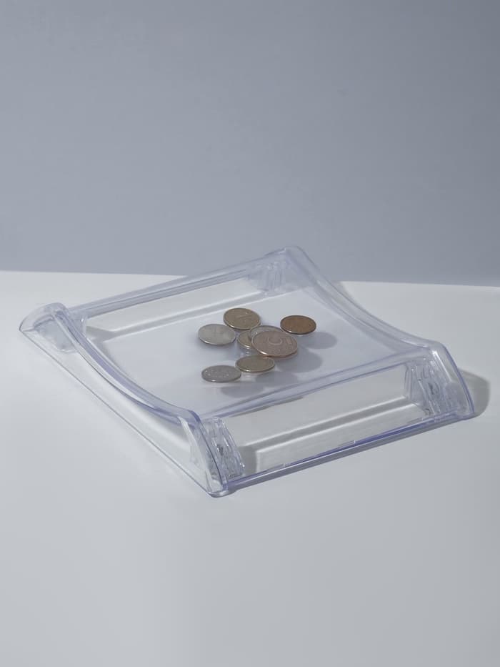 Монетница двухкомпонентная, с местом для рекламной вставки, 19.3×16.3×2.5 см, прозрачная