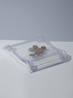 Монетница двухкомпонентная, с местом для рекламной вставки, 19.3×16.3×2.5 см, прозрачная