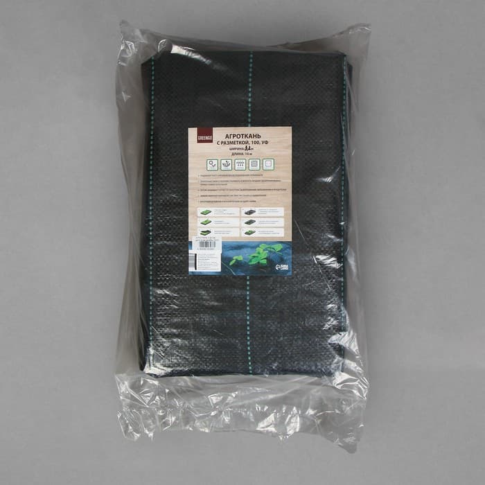 Агроткань застилочная, с разметкой, 10×3.2 м, плотность 100 г/м², полипропилен, Greengo, Эконом 50%