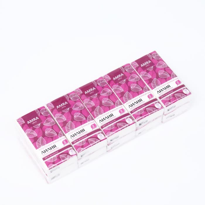 Платочки бумажные Arma, двухслойные, белые, с ароматом лилии, 10 шт.