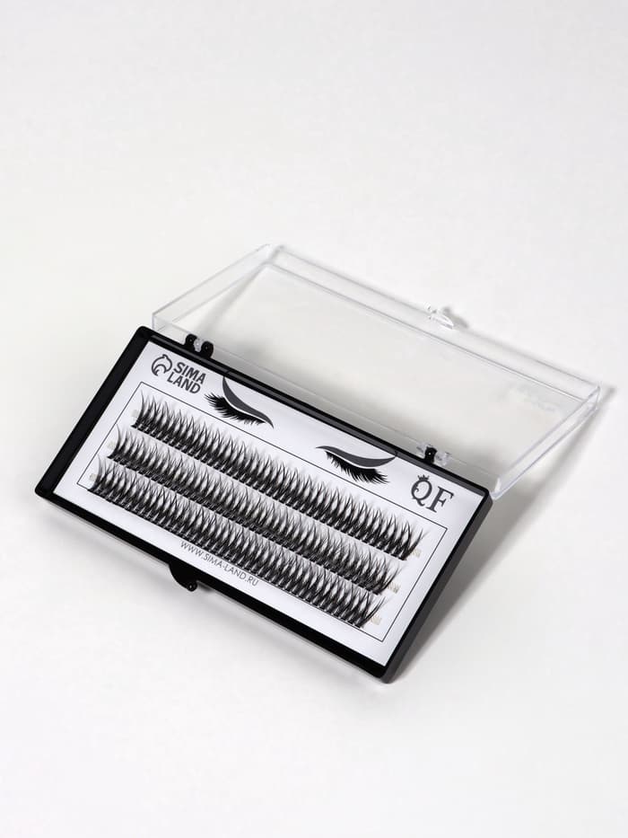 Набор накладных ресниц «Ласточкин хвост», пучки, 12 мм, толщина 0.1 мм, изгиб С, 12 D