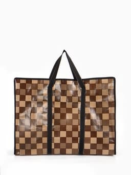 Сумка хозяйственная на молнии, 54 л, 60×20×45 см, коричневая/бежевая