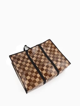 Сумка хозяйственная на молнии, 54 л, 60×20×45 см, коричневая/бежевая