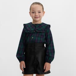 Рубашка для девочки KAFTAN «Клетка», зелёная, размер 30 (98-104 см)