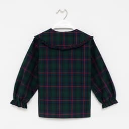 Рубашка для девочки KAFTAN «Клетка», зелёная, размер 30 (98-104 см)