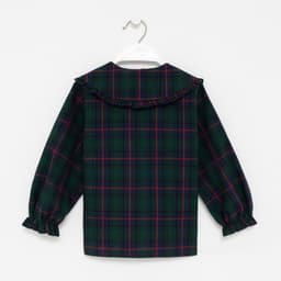 Рубашка для девочки KAFTAN «Клетка», зелёная, размер 30 (98-104 см)