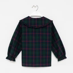 Рубашка для девочки KAFTAN «Клетка», зелёная, размер 30 (98-104 см)