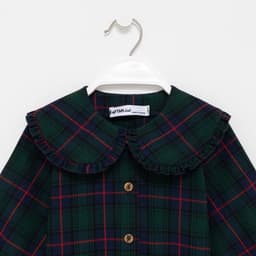 Рубашка для девочки KAFTAN «Клетка», зелёная, размер 30 (98-104 см)