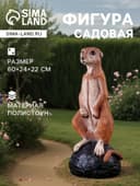 Садовая фигура из полистоуна «Большой сурикат на камне», 60×24×22 см