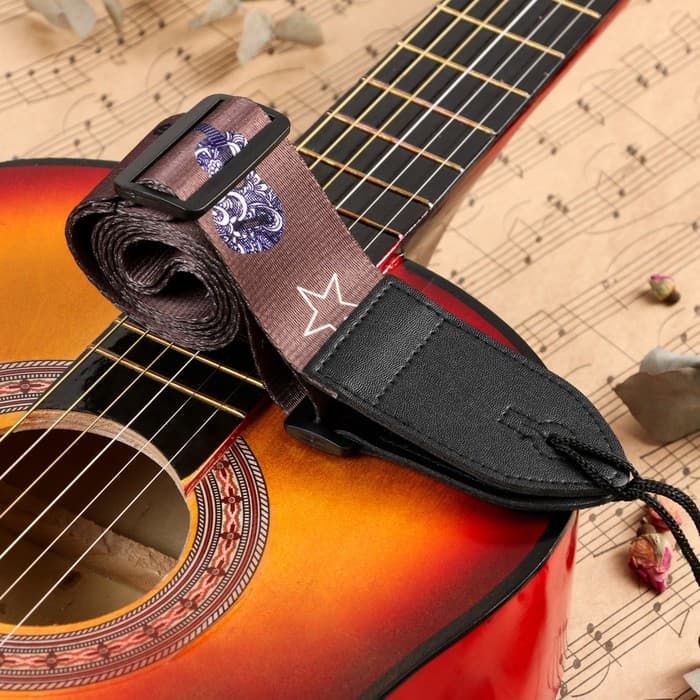 Ремень для гитары Stars, 60-117×5 см, коричневый
