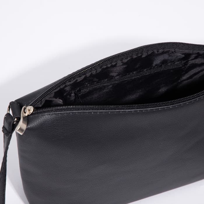 Сумка женская кросс-боди на молнии, 25×8×19 см, чёрная