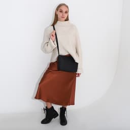 Сумка женская кросс-боди на молнии, 25×8×19 см, чёрная