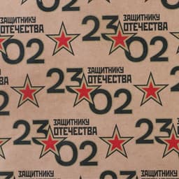 Бумага упаковочная крафтовая «23 февраля», 50×70 см