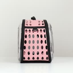 Переноска для животных, 42×32×28 с, прозрачная, розовая