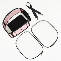 Переноска для животных, 42×32×28 с, прозрачная, розовая