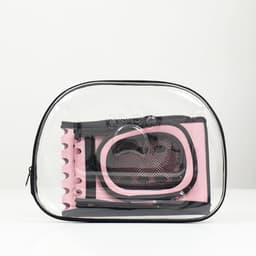 Переноска для животных, 42×32×28 с, прозрачная, розовая