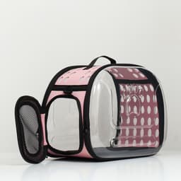 Переноска для животных, 42×32×28 с, прозрачная, розовая