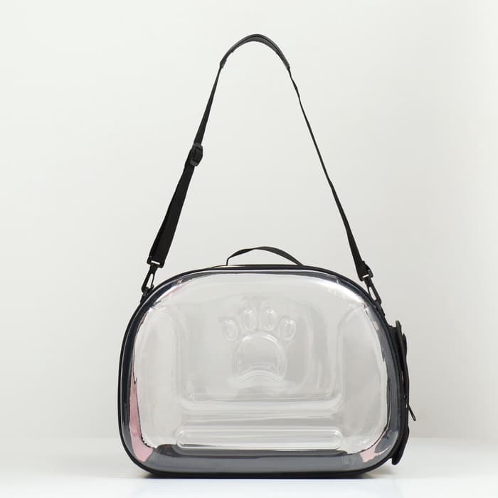 Переноска для животных, 42×32×28 с, прозрачная, розовая