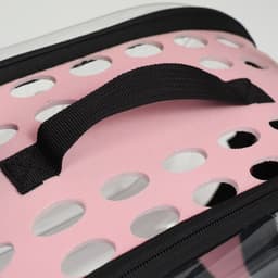 Переноска для животных, 42×32×28 с, прозрачная, розовая