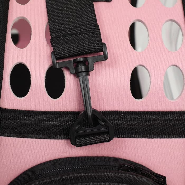 Переноска для животных, 42×32×28 с, прозрачная, розовая